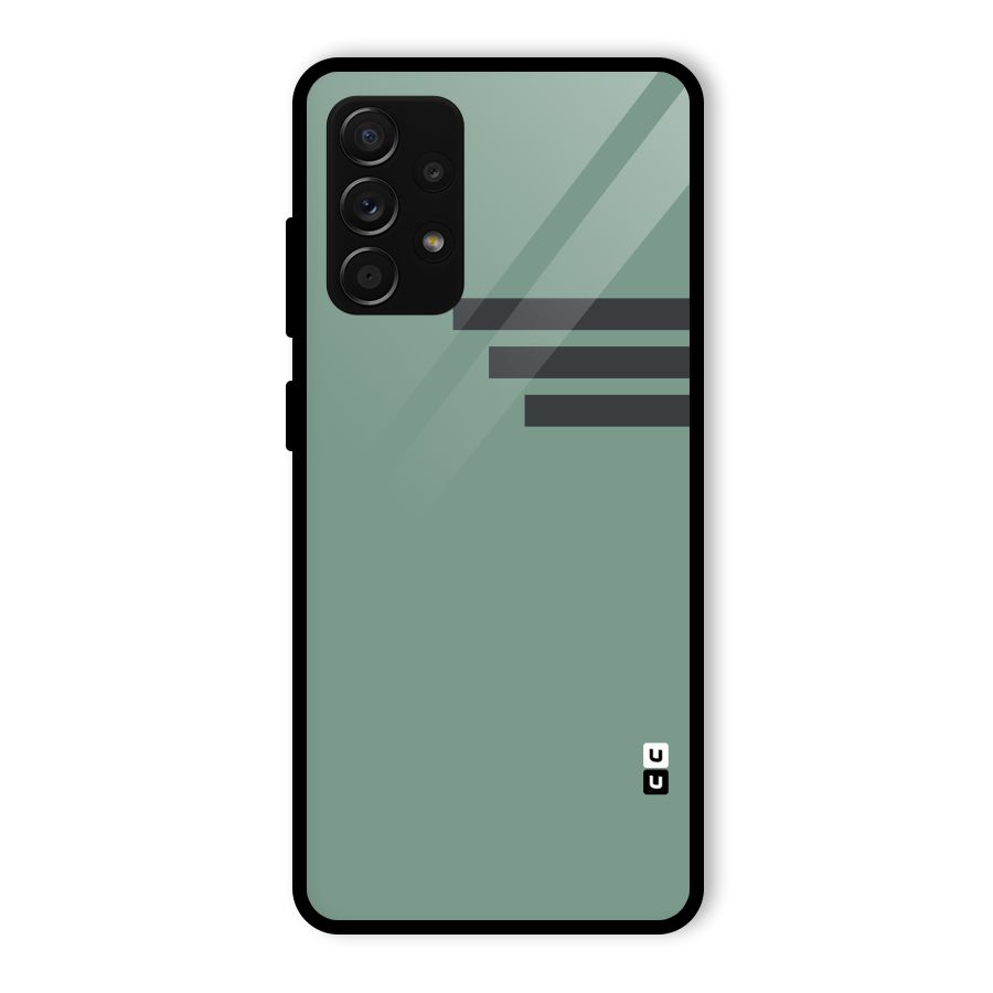 Solid Sports Stripe Glass Back Case for Galaxy A53 5G