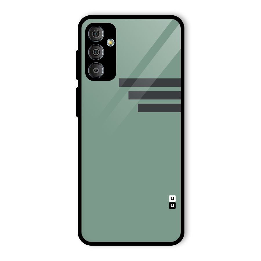 Solid Sports Stripe Glass Back Case for Galaxy F23