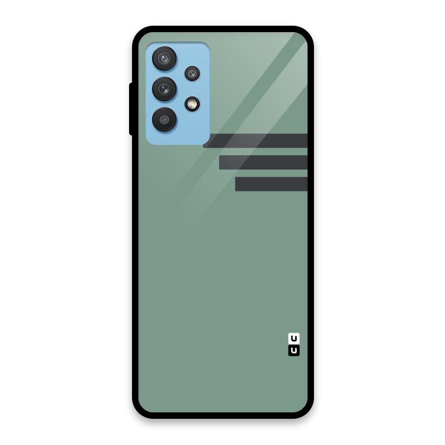 Solid Sports Stripe Glass Back Case for Galaxy M32 5G