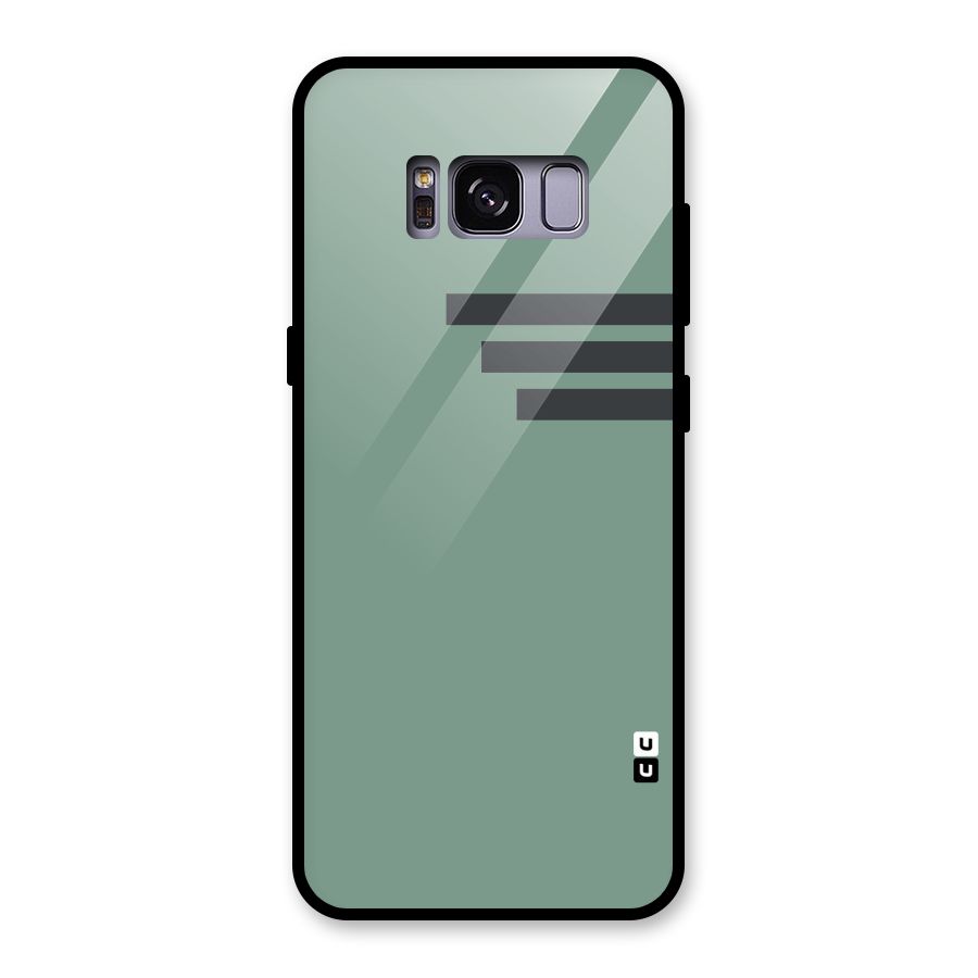 Solid Sports Stripe Glass Back Case for Galaxy S8