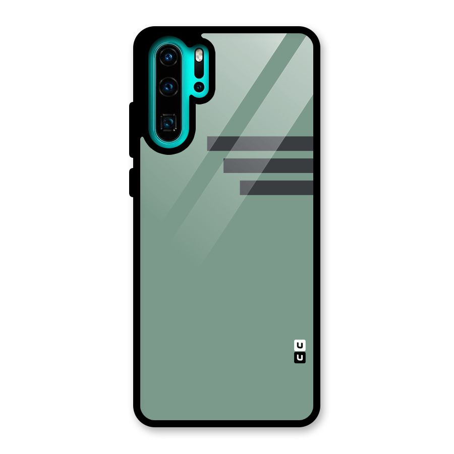 Solid Sports Stripe Glass Back Case for Huawei P30 Pro