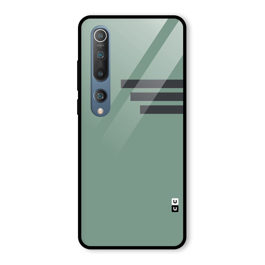 Solid Sports Stripe Glass Back Case for Mi 10