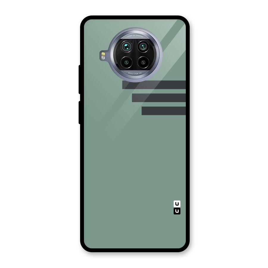 Solid Sports Stripe Glass Back Case for Mi 10i