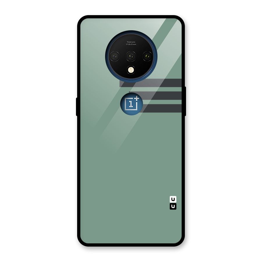 Solid Sports Stripe Glass Back Case for OnePlus 7T