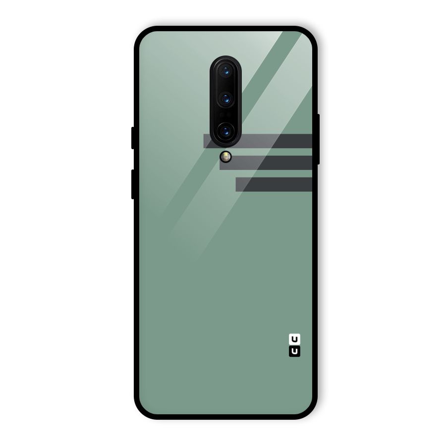 Solid Sports Stripe Glass Back Case for OnePlus 7 Pro
