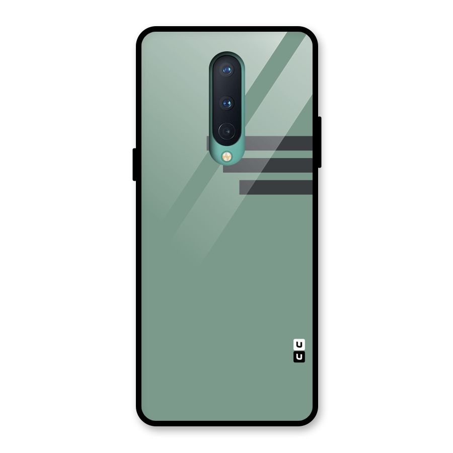 Solid Sports Stripe Glass Back Case for OnePlus 8