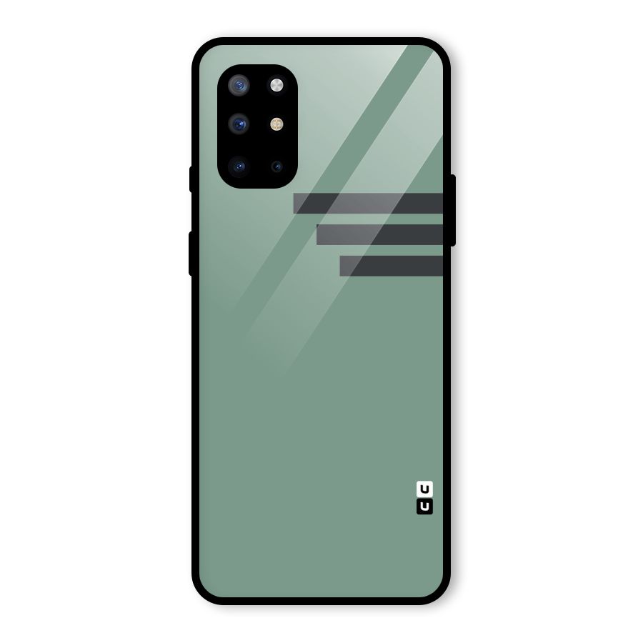 Solid Sports Stripe Glass Back Case for OnePlus 8T