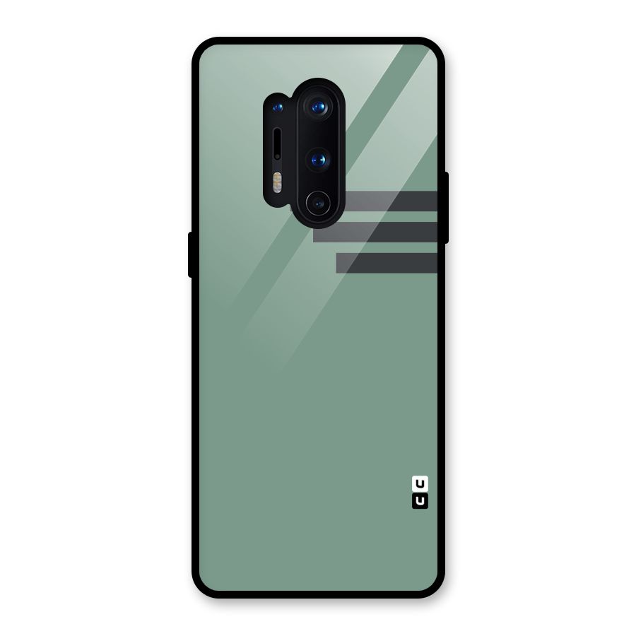 Solid Sports Stripe Glass Back Case for OnePlus 8 Pro