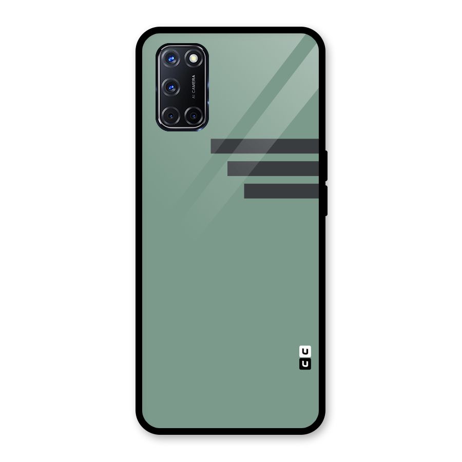Solid Sports Stripe Glass Back Case for Oppo A52