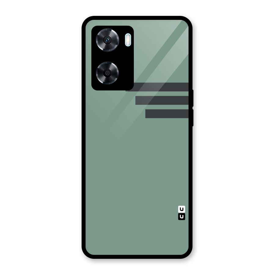 Solid Sports Stripe Glass Back Case for Oppo A77