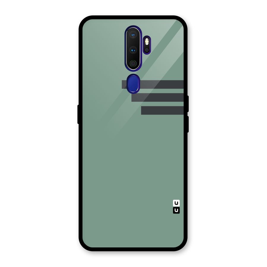 Solid Sports Stripe Glass Back Case for Oppo A9 (2020)