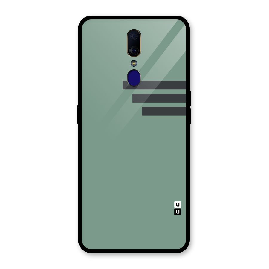 Solid Sports Stripe Glass Back Case for Oppo F11