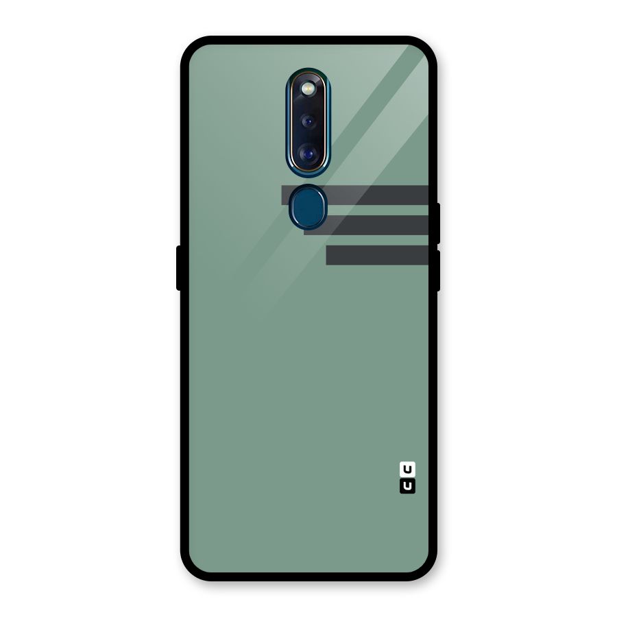 Solid Sports Stripe Glass Back Case for Oppo F11 Pro