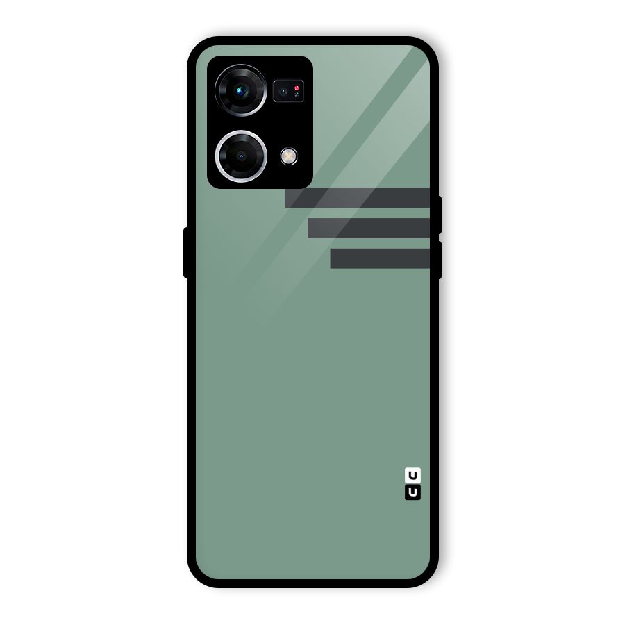 Solid Sports Stripe Glass Back Case for Oppo F21 Pro 5G