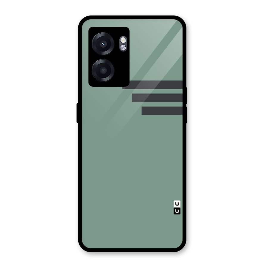 Solid Sports Stripe Glass Back Case for Oppo K10 (5G)