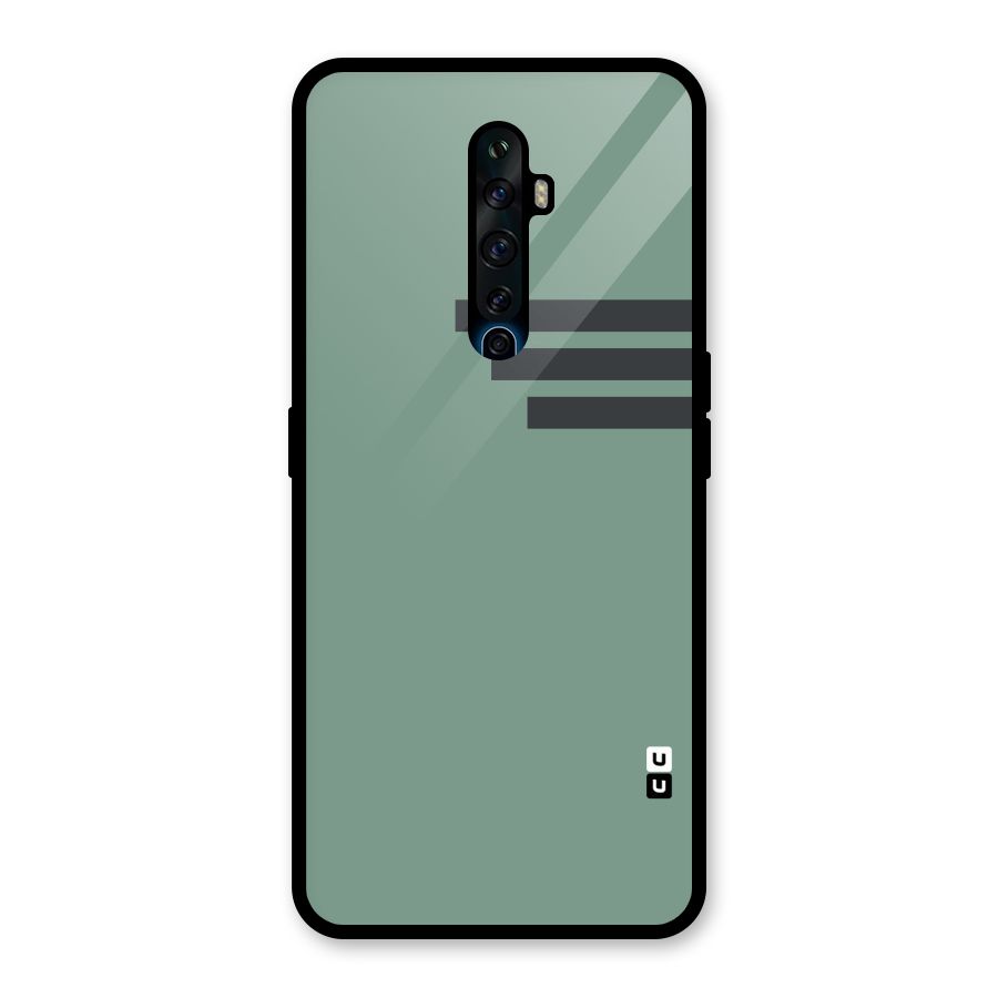 Solid Sports Stripe Glass Back Case for Oppo Reno2 F