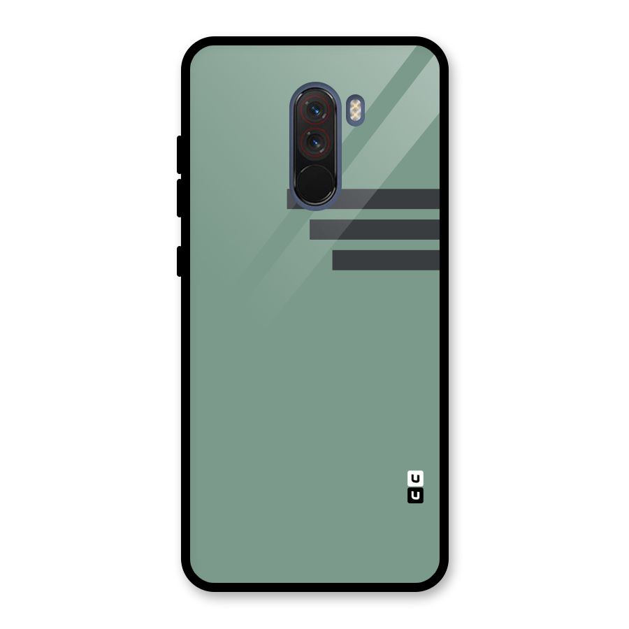 Solid Sports Stripe Glass Back Case for Poco F1