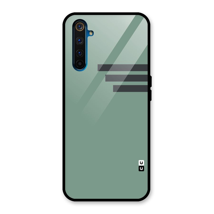Solid Sports Stripe Glass Back Case for Realme 6 Pro
