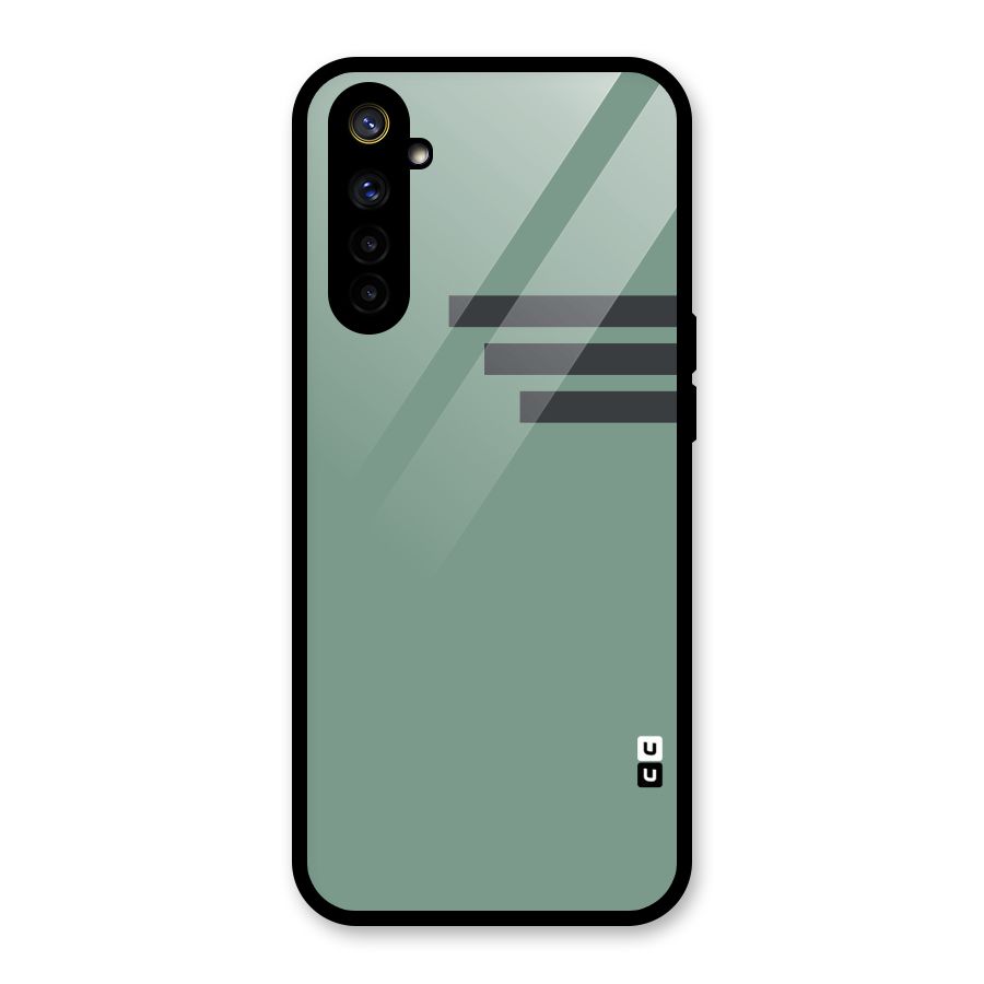 Solid Sports Stripe Glass Back Case for Realme 6i