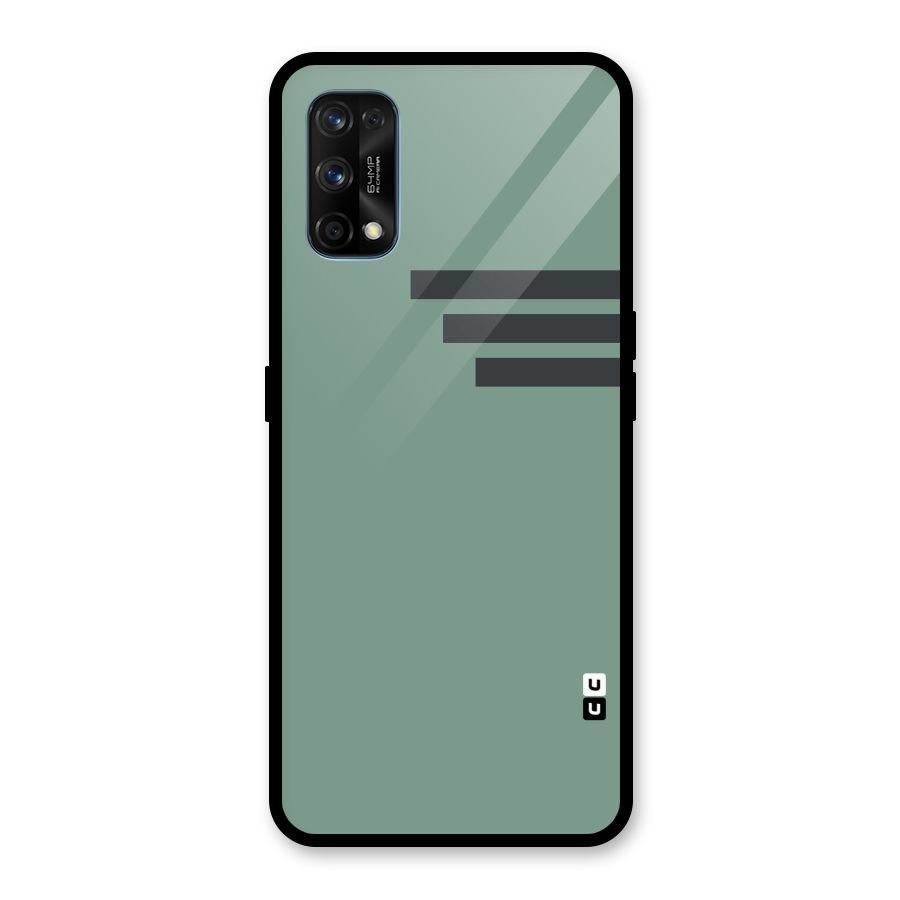 Solid Sports Stripe Glass Back Case for Realme 7 Pro