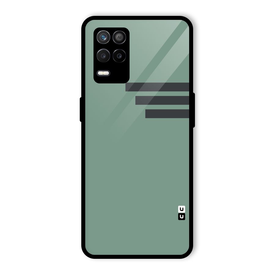 Solid Sports Stripe Glass Back Case for Realme 9 5G