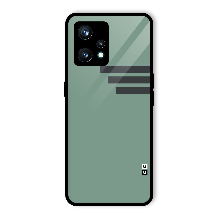 Solid Sports Stripe Glass Back Case for Realme 9 Pro Plus 5G