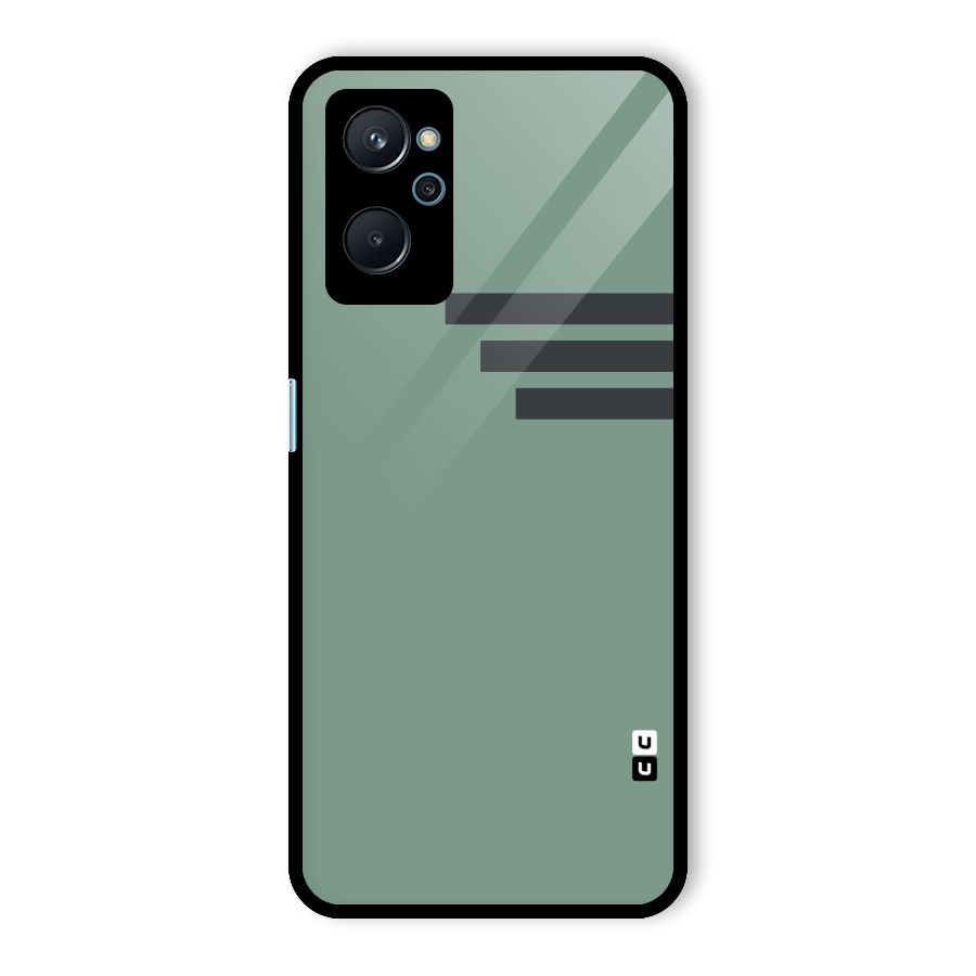 Solid Sports Stripe Glass Back Case for Realme 9i
