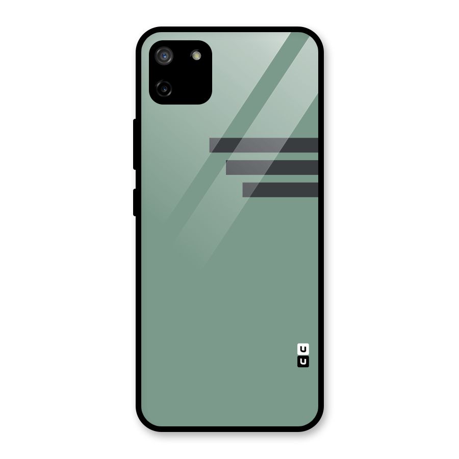 Solid Sports Stripe Glass Back Case for Realme C11
