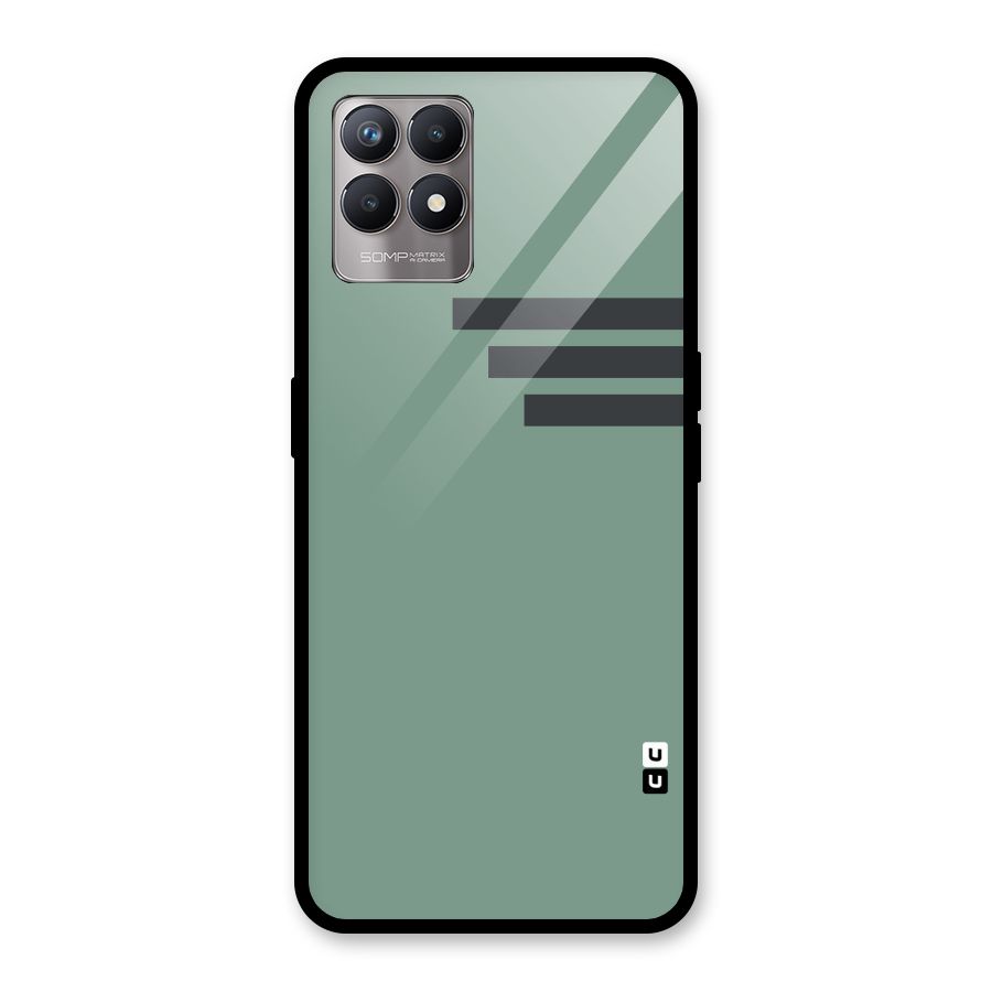 Solid Sports Stripe Glass Back Case for Realme Narzo 50