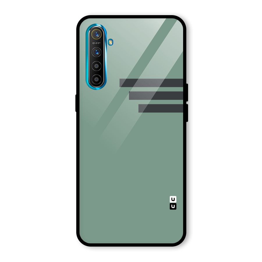 Solid Sports Stripe Glass Back Case for Realme X2