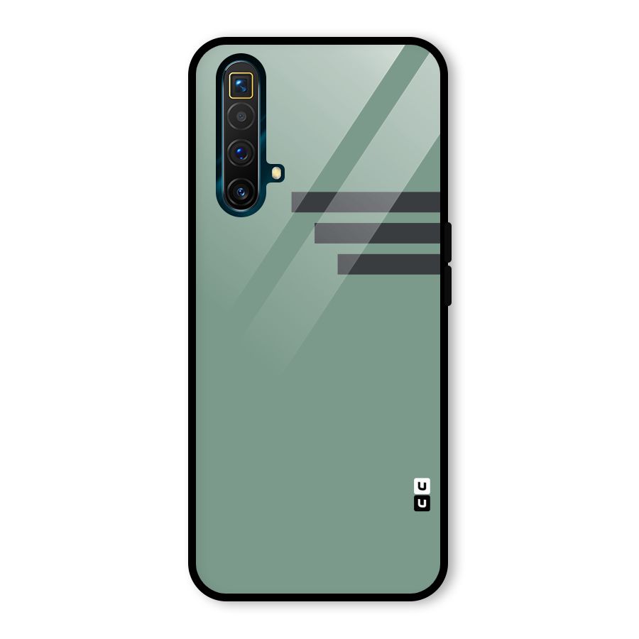 Solid Sports Stripe Glass Back Case for Realme X3