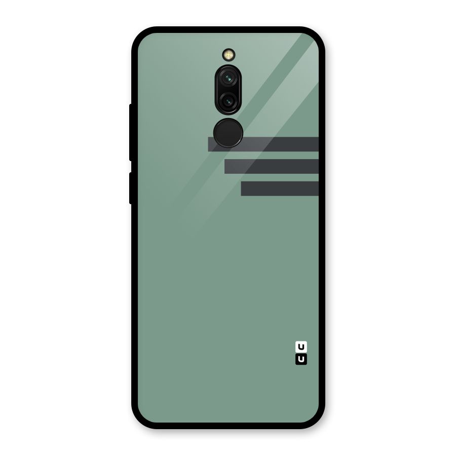Solid Sports Stripe Glass Back Case for Redmi 8