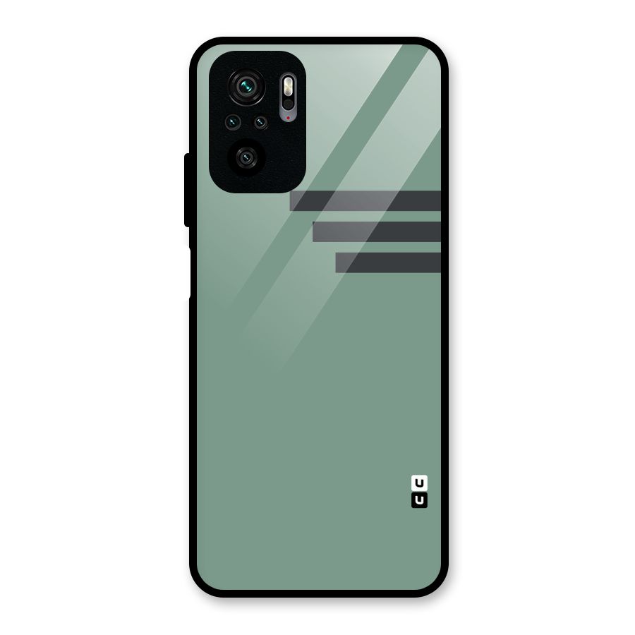 Solid Sports Stripe Glass Back Case for Redmi Note 10S