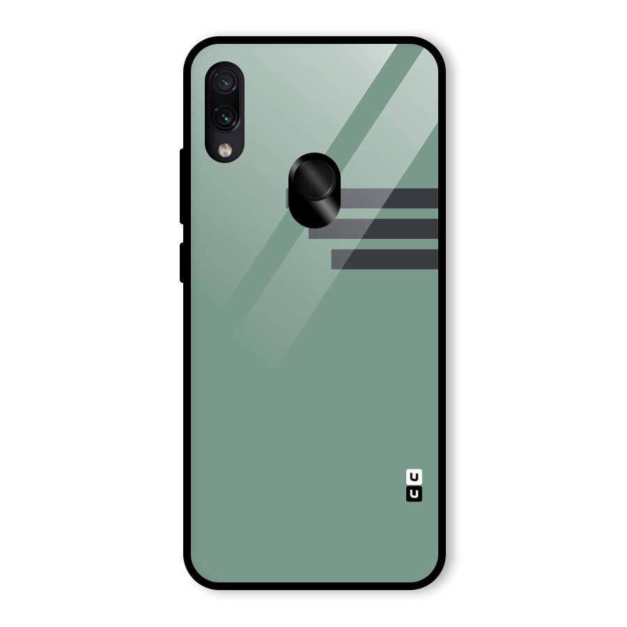 Solid Sports Stripe Glass Back Case for Redmi Note 7