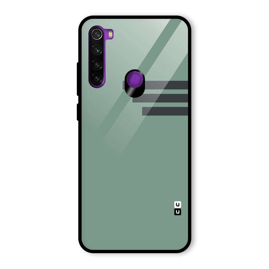 Solid Sports Stripe Glass Back Case for Redmi Note 8