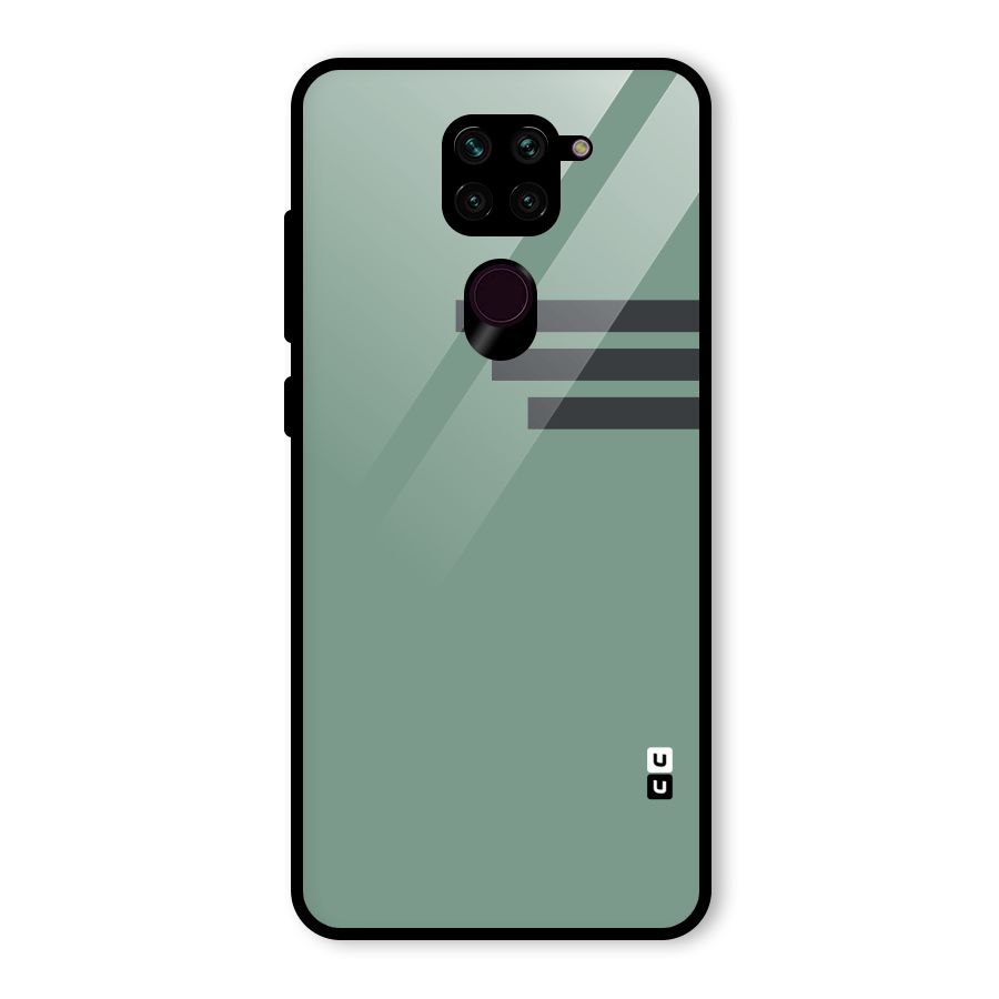 Solid Sports Stripe Glass Back Case for Redmi Note 9