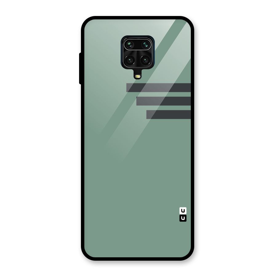 Solid Sports Stripe Glass Back Case for Redmi Note 9 Pro Max