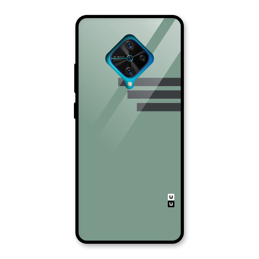 Solid Sports Stripe Glass Back Case for Vivo S1 Pro
