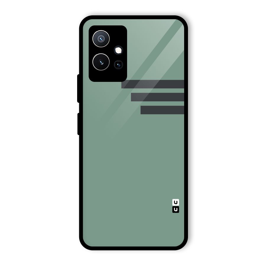 Solid Sports Stripe Glass Back Case for Vivo T1 5G