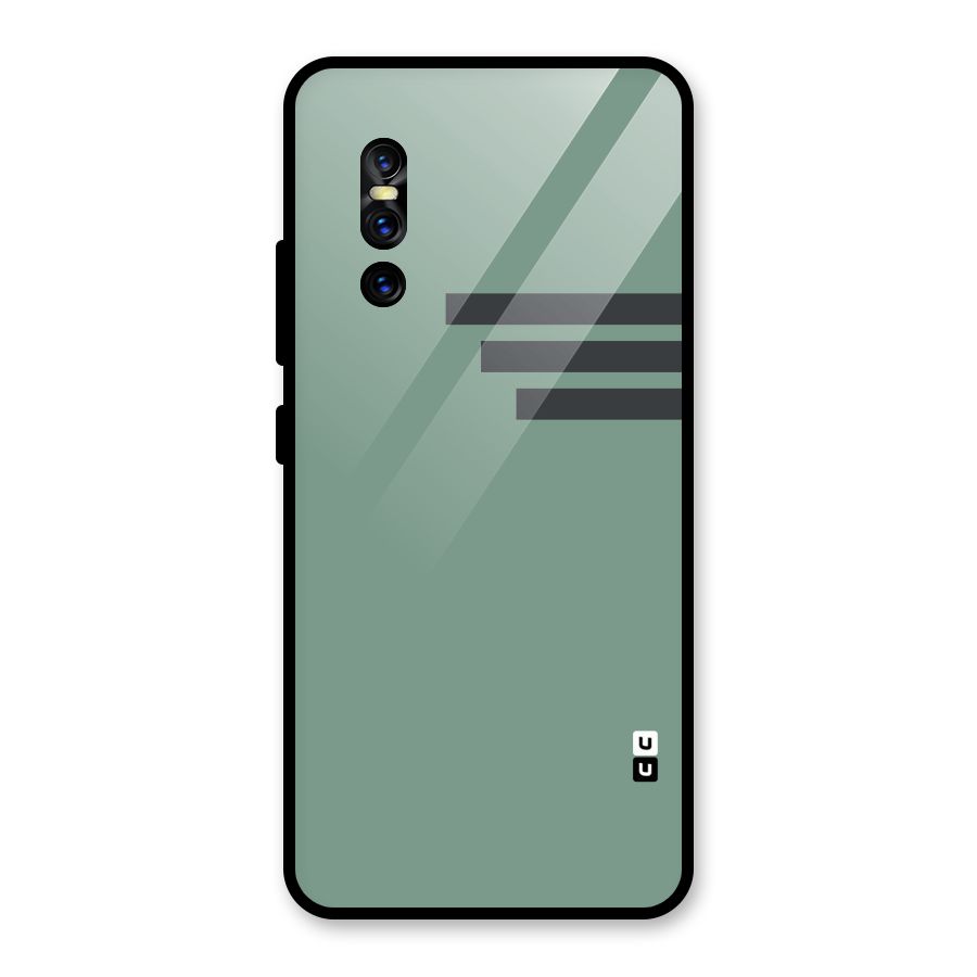 Solid Sports Stripe Glass Back Case for Vivo V15 Pro