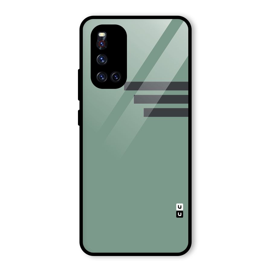 Solid Sports Stripe Glass Back Case for Vivo V19