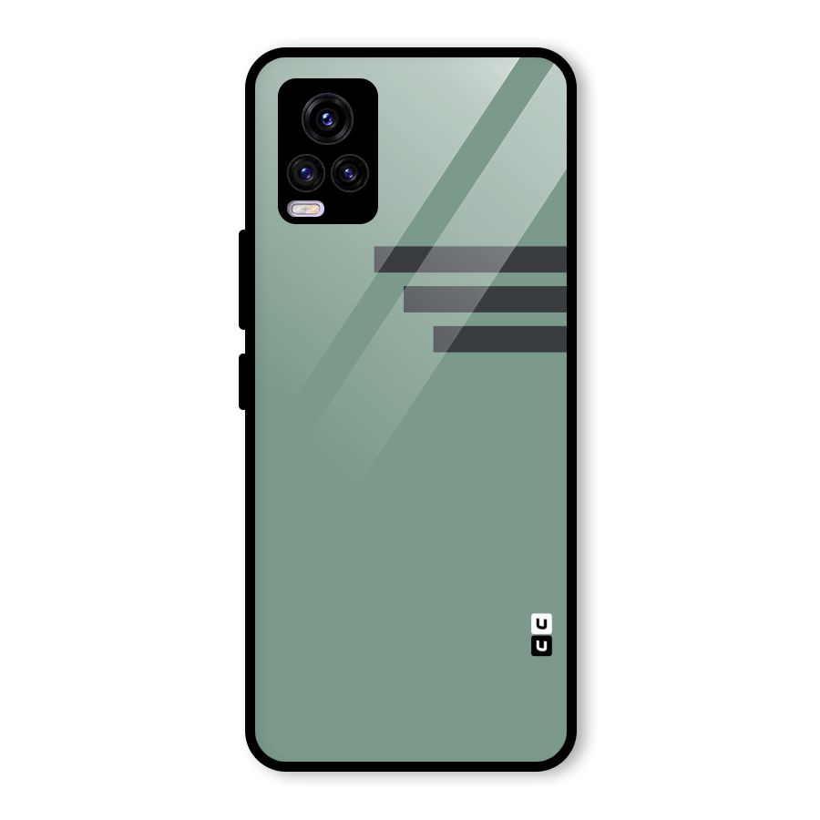 Solid Sports Stripe Glass Back Case for Vivo V20