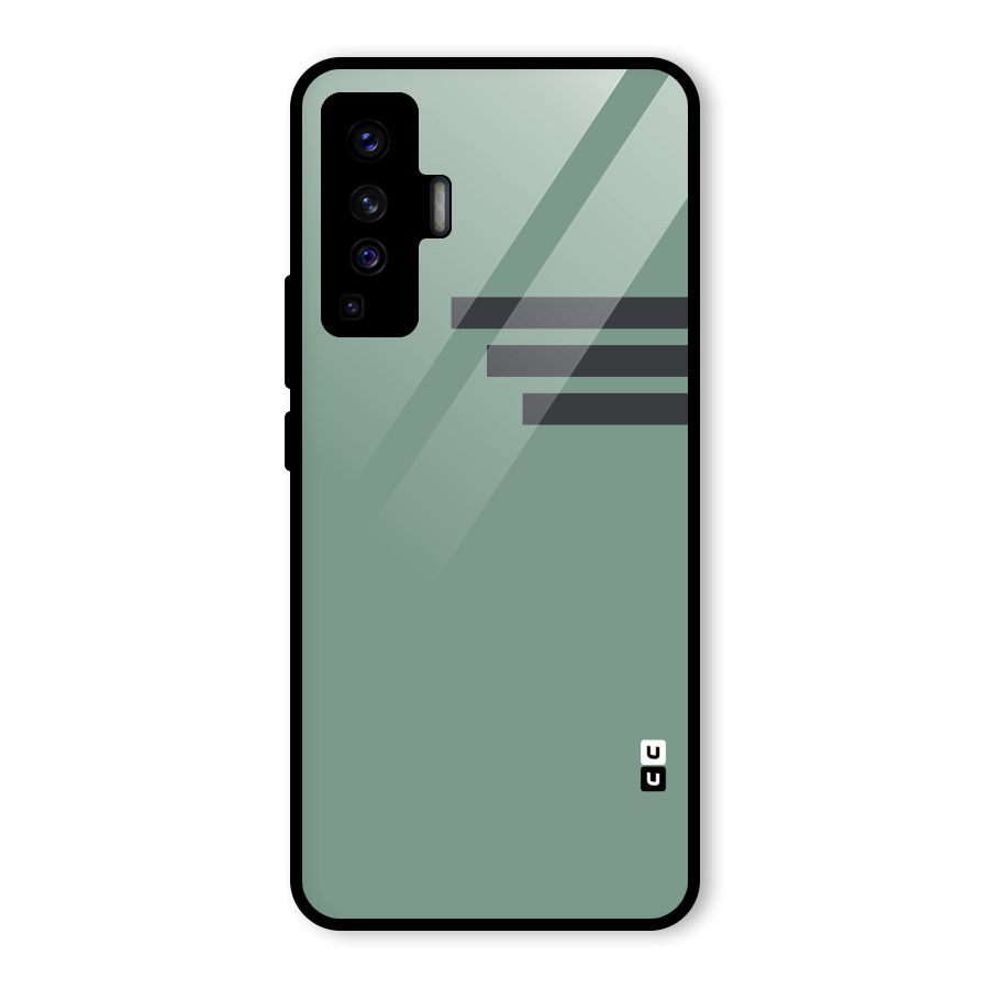 Solid Sports Stripe Glass Back Case for Vivo X50