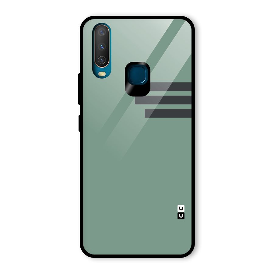 Solid Sports Stripe Glass Back Case for Vivo Y15