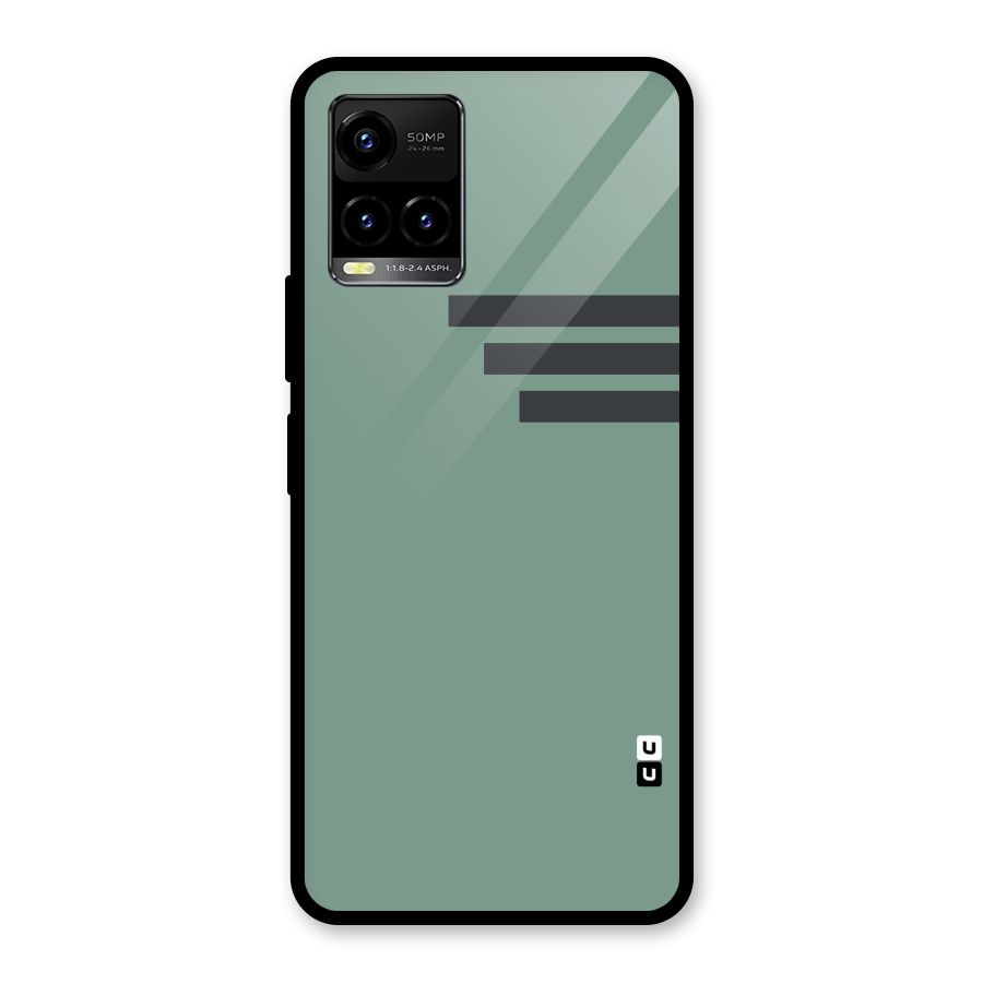 Solid Sports Stripe Glass Back Case for Vivo Y21T