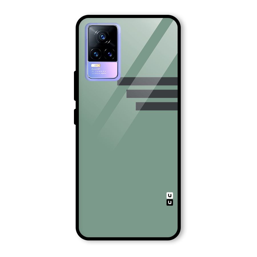 Solid Sports Stripe Glass Back Case for Vivo Y73