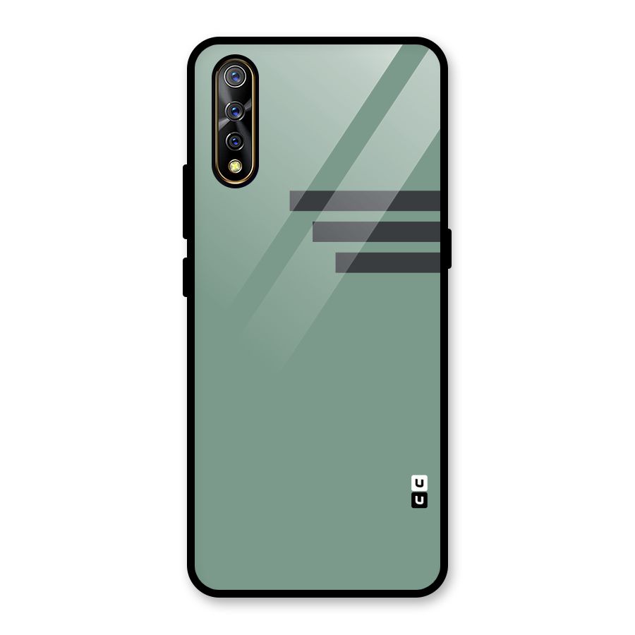 Solid Sports Stripe Glass Back Case for Vivo Z1x