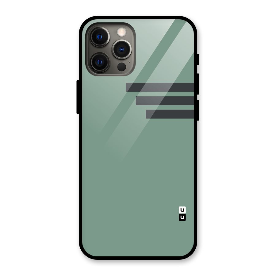 Solid Sports Stripe Glass Back Case for iPhone 12 Pro Max