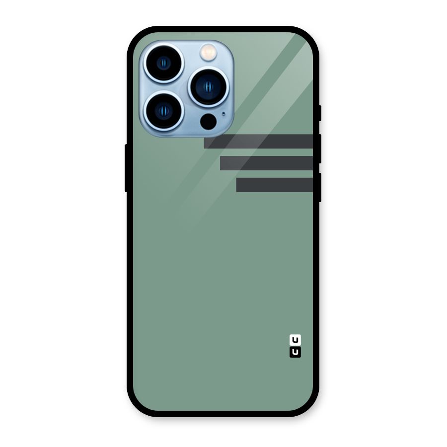 Solid Sports Stripe Glass Back Case for iPhone 13 Pro