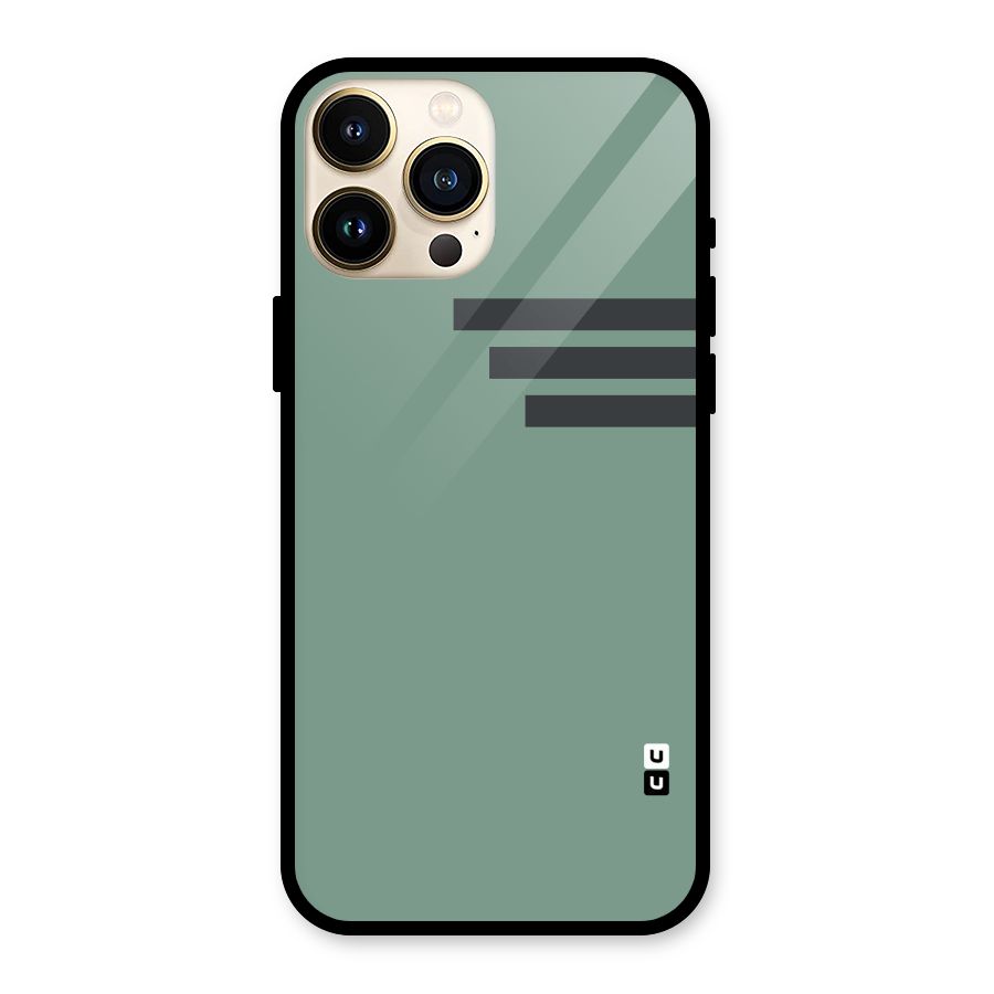Solid Sports Stripe Glass Back Case for iPhone 13 Pro Max